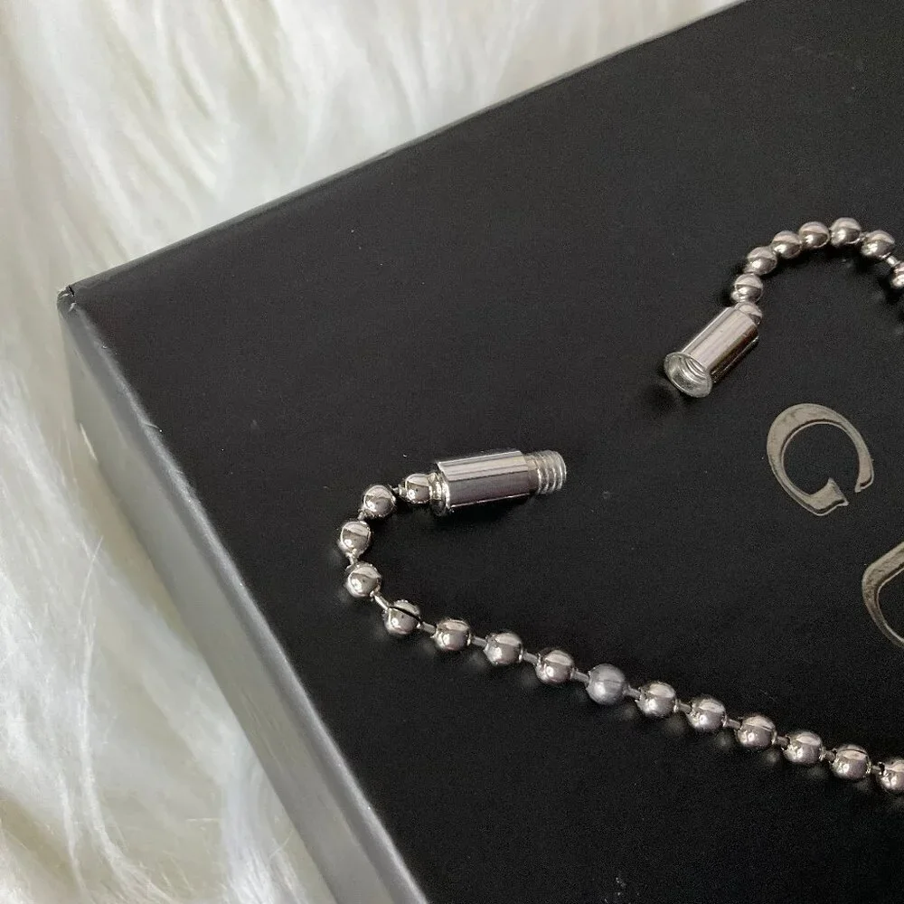 ❌SOLD❌Authentic GUCCI Silver Dog Tag Bag Charm/Key Chain/Necklace Charm - Picture 9 of 13